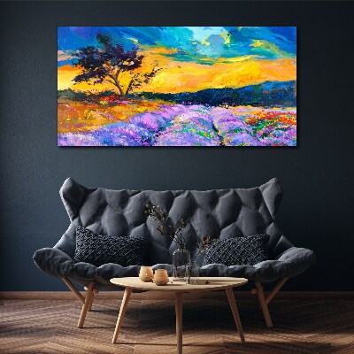 Tableau imprimé sur toile Paysage aux couleurs du coucher de soleil