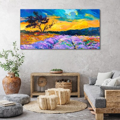 Tableau imprimé sur toile Paysage aux couleurs du coucher de soleil