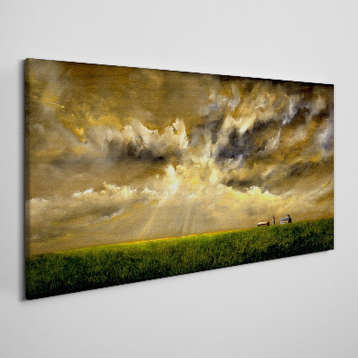 Tableau imprimé sur toile Un paysage paisible avec des nuages
