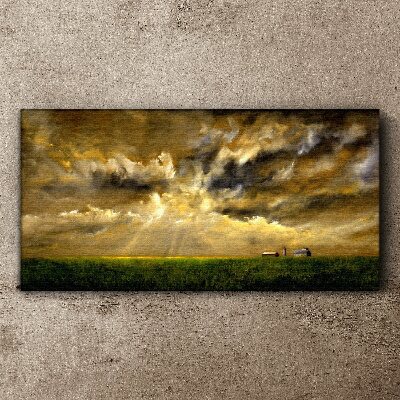 Tableau imprimé sur toile Un paysage paisible avec des nuages