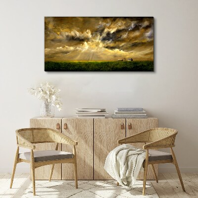 Tableau imprimé sur toile Un paysage paisible avec des nuages