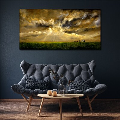 Tableau imprimé sur toile Un paysage paisible avec des nuages