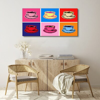 Tableau toile imprimée Tasses colorées en arrière-plan