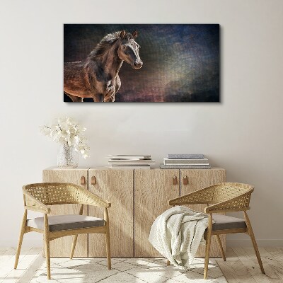 Tableau toile imprimée Portrait d'un cheval sur un fond abstrait