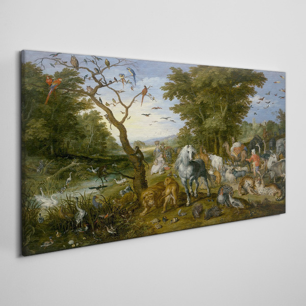 Tableau sur toile Paysage paradisiaque avec faune et flore
