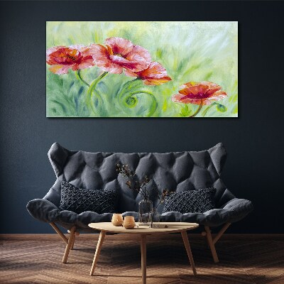 Tableau sur toile Un paysage floral aux tons pastel