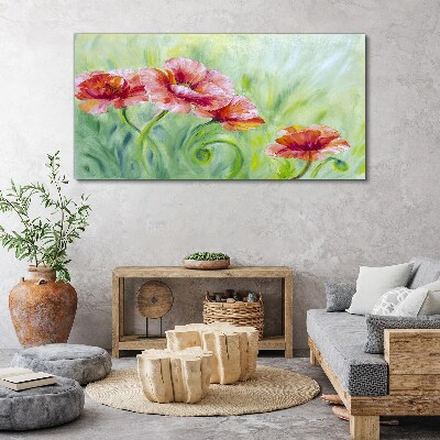 Tableau sur toile Un paysage floral aux tons pastel