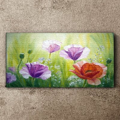 Tableau toile imprimée Un jardin fleuri aux couleurs pastel