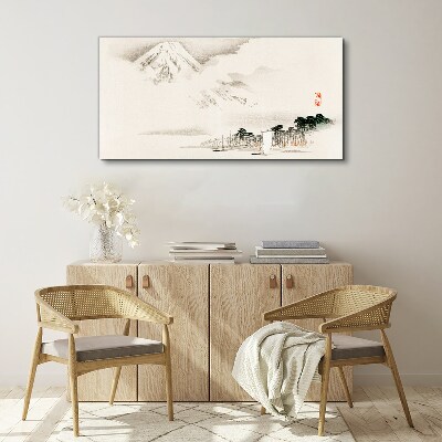 Tableau sur toile La tranquillité du paysage de montagne