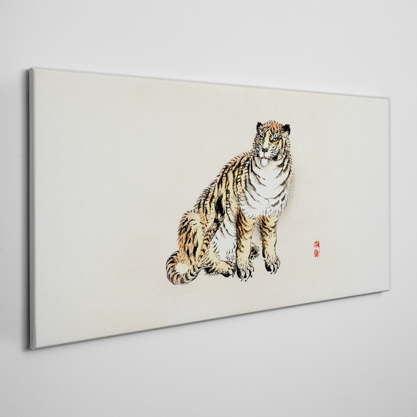Tableau sur toile Un tigre contre un ciel lumineux