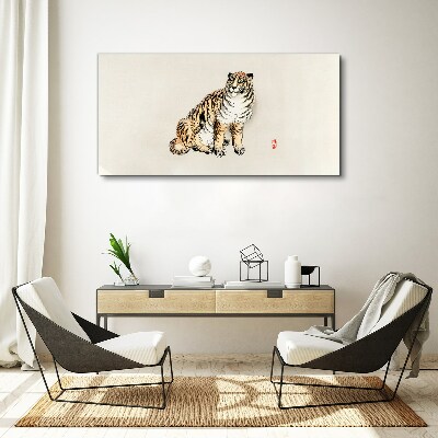 Tableau sur toile Un tigre contre un ciel lumineux