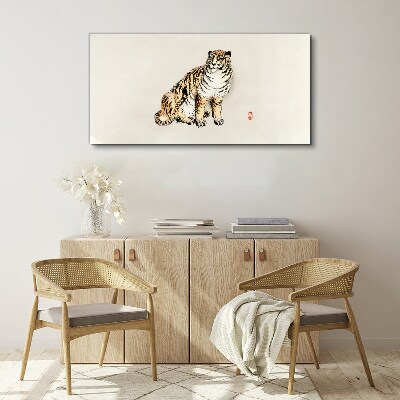 Tableau sur toile Un tigre contre un ciel lumineux