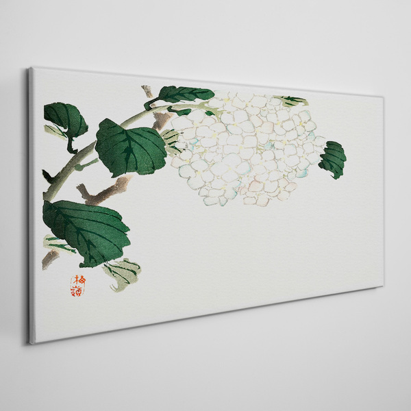 Tableau toile imprimée Composition florale avec des feuilles