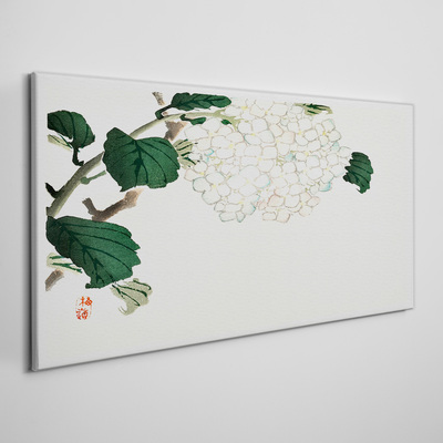 Tableau toile imprimée Composition florale avec des feuilles