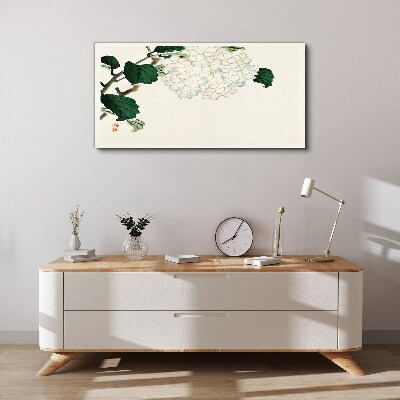 Tableau toile imprimée Composition florale avec des feuilles