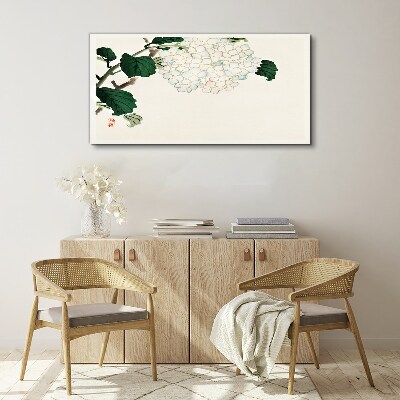 Tableau toile imprimée Composition florale avec des feuilles