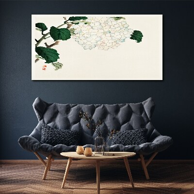 Tableau toile imprimée Composition florale avec des feuilles