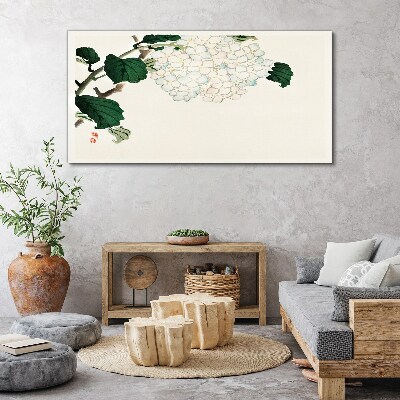 Tableau toile imprimée Composition florale avec des feuilles
