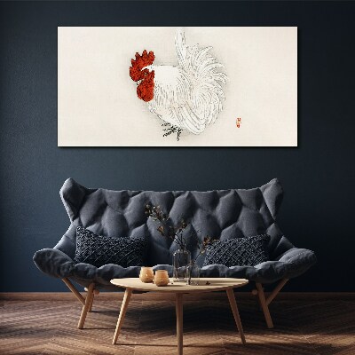 Tableau imprimé sur toile Un coq aux couleurs délicates