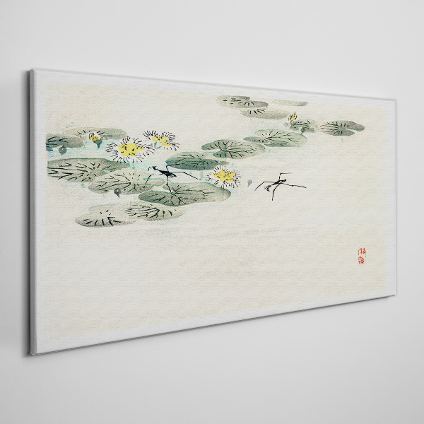 Tableau sur toile Des nénuphars sur une surface d'eau calme