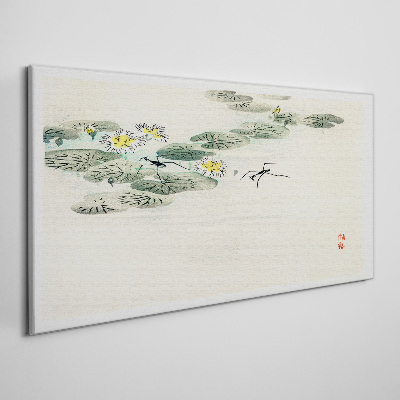 Tableau sur toile Des nénuphars sur une surface d'eau calme