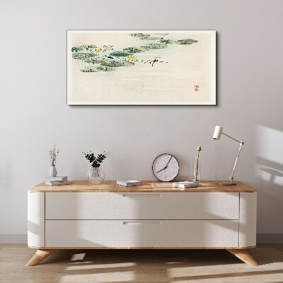 Tableau sur toile Des nénuphars sur une surface d'eau calme