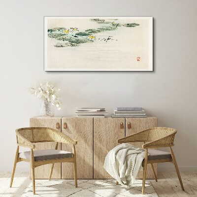 Tableau sur toile Des nénuphars sur une surface d'eau calme