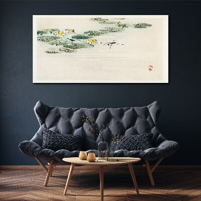 Tableau sur toile Des nénuphars sur une surface d'eau calme