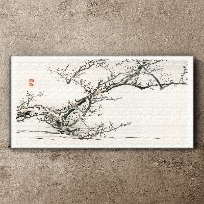 Tableau sur toile Branche fleurie de style japonais