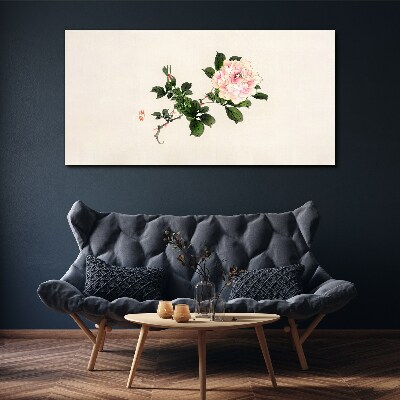 Tableau sur toile Fleur de pivoine sur fond clair