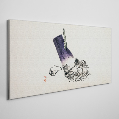 Tableau imprimé sur toile Une main avec un pinceau et un coquillage