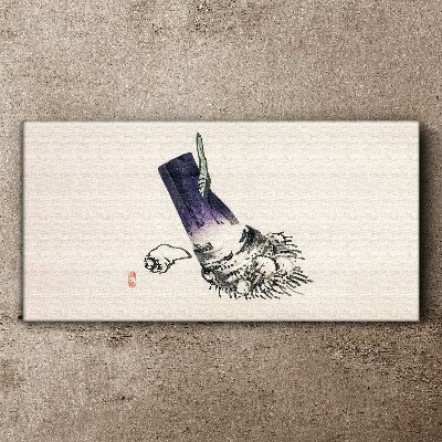 Tableau imprimé sur toile Une main avec un pinceau et un coquillage