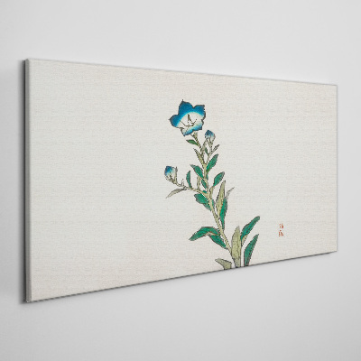 Tableau sur toile Fleur bleue sur fond clair