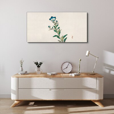 Tableau sur toile Fleur bleue sur fond clair