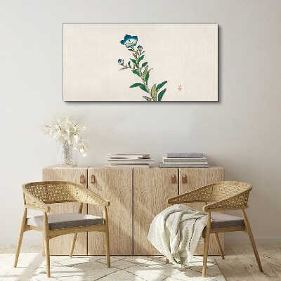 Tableau sur toile Fleur bleue sur fond clair