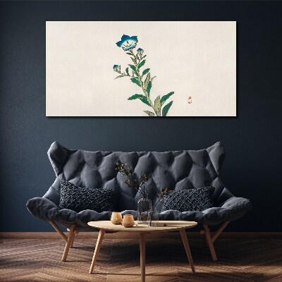 Tableau sur toile Fleur bleue sur fond clair