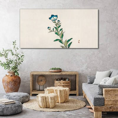 Tableau sur toile Fleur bleue sur fond clair