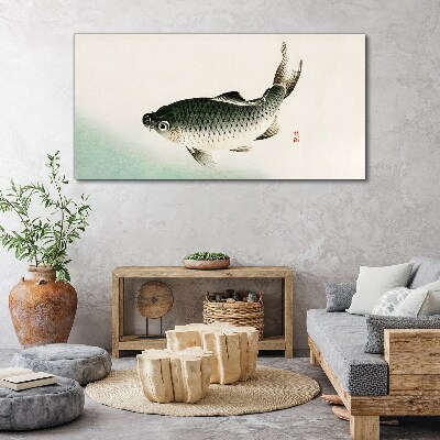 Tableau imprimé sur toile Carpes dans le paysage aquatique