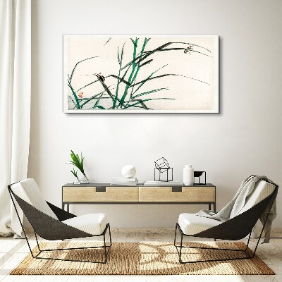 Tableau imprimé sur toile Graminées et insectes en harmonie