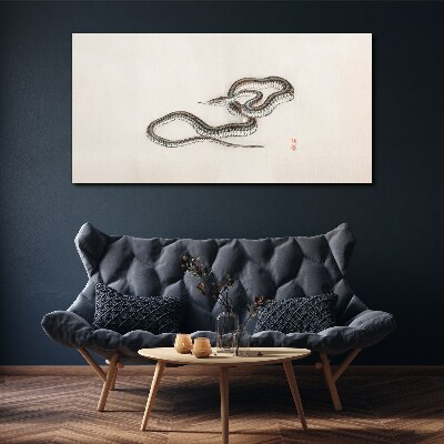 Tableau imprimé sur toile Serpent sur fond de minimalisme