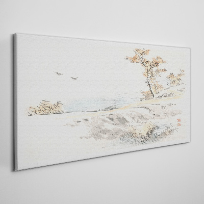 Tableau imprimé sur toile Un paysage paisible au bord de l'eau
