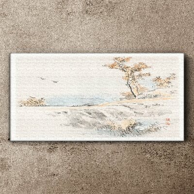 Tableau imprimé sur toile Un paysage paisible au bord de l'eau