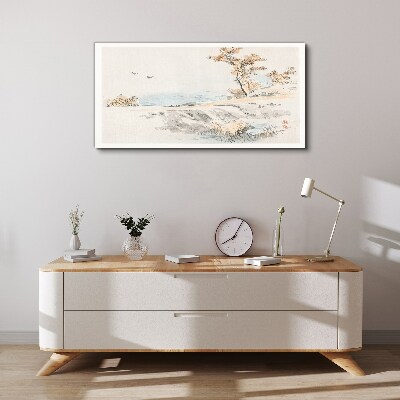 Tableau imprimé sur toile Un paysage paisible au bord de l'eau