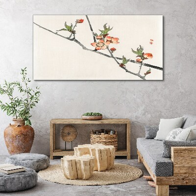 Tableau sur toile Branches florales dans un style délicat