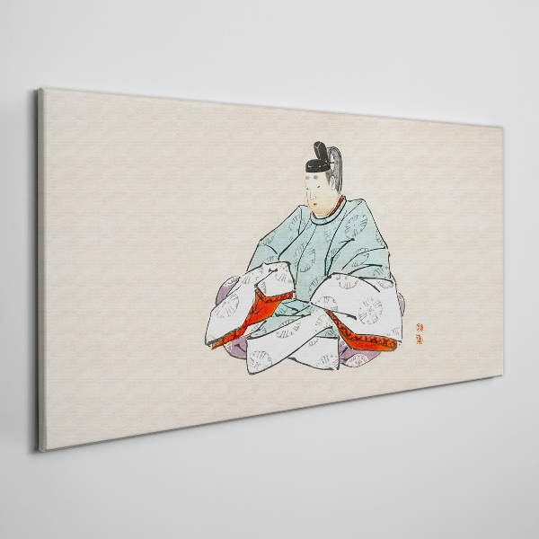 Tableau toile imprimée Artiste japonais en costume traditionnel