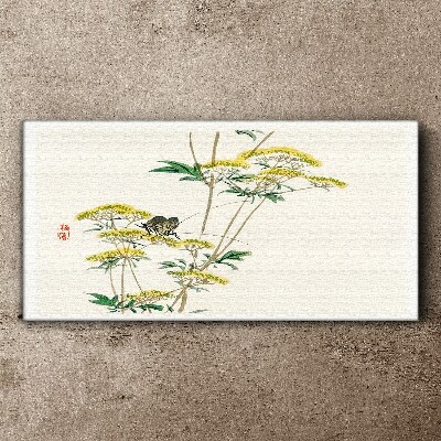 Tableau sur toile Harmonie florale avec un papillon