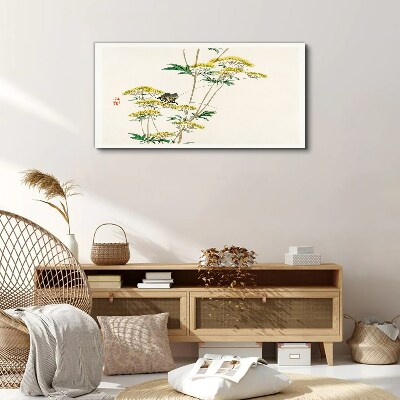 Tableau sur toile Harmonie florale avec un papillon
