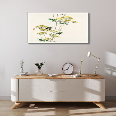 Tableau sur toile Harmonie florale avec un papillon