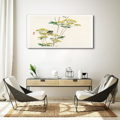 Tableau sur toile Harmonie florale avec un papillon