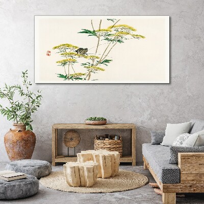 Tableau sur toile Harmonie florale avec un papillon